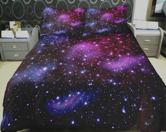 Galaxy Sheets Constellations by ninola-design Astrology  Planets Stars Celestial Tarot  Cotton Sateen Sheet Set Bedding by Spoonflower