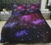 3 pcs Purple Galaxy Duvet Cover With 2 Matching Pillow Case Twin Full Queen King Size Bedding Set 