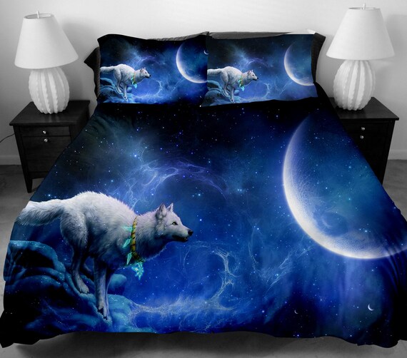 3 Pcs WOLF Pattern Bedding Set Full Queen King Size Duvet Etsy