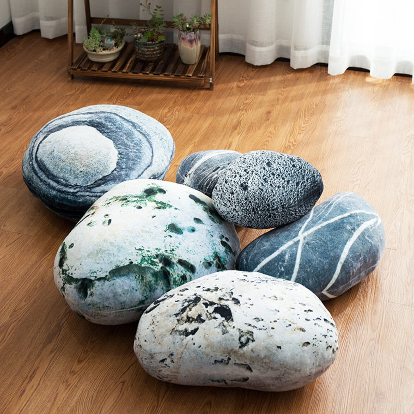 Irregularly Shape Stuffed Rocks Stone Pebble Rock Throw Etsy