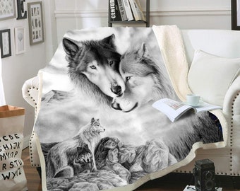 fluffy wolf blanket