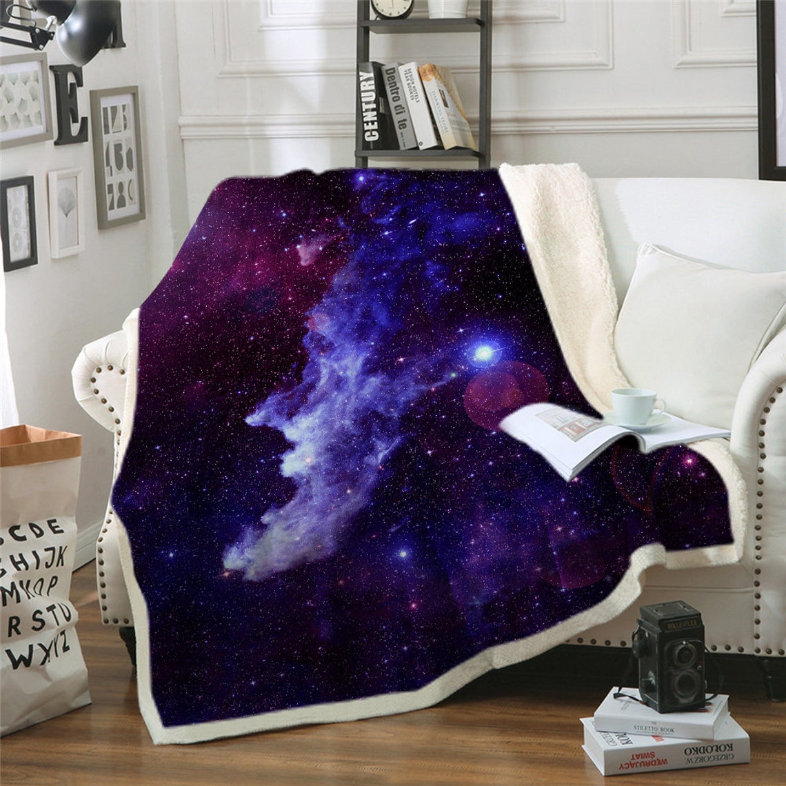 Purple Galaxy Blanket Comfort Warmth Soft Cozy Air Etsy