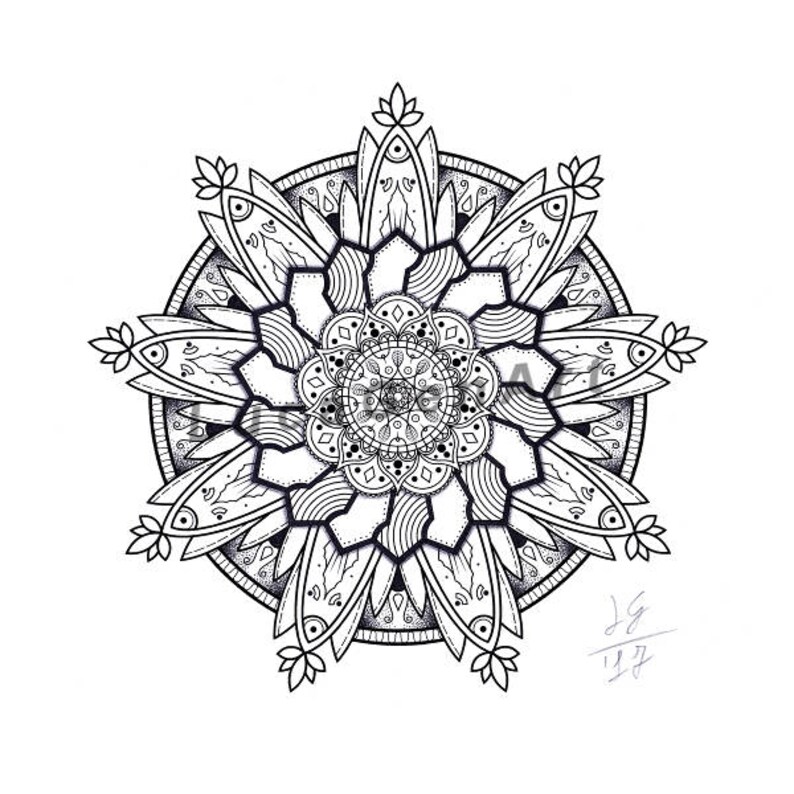 mandala tekenen met de hand gemaakt onmiddellijke download | etsy