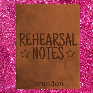 Personalized Rehearsal Notes Journal (small brown), Stage Manager Journal, Actor Journal, Director Journal, Theatre Journal