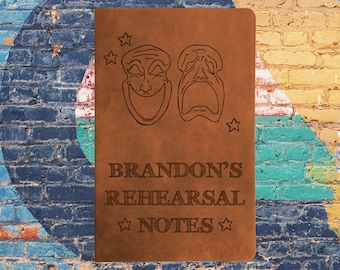 Customized Rehearsal Notes Journal (large brown), Stage Manager Journal, Actor Journal, Director Journal, Theatre Journal, Graduation, Dance