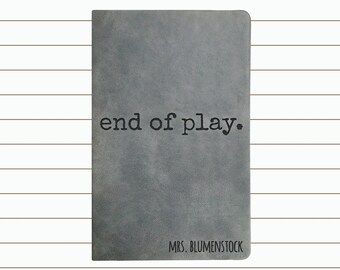 Personalized End of Play Journal (large gray), Playwright Journal, Theatre Journal, Graduation, Cast Gift