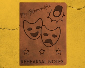 Personalized Rehearsal Notes Journal (small brown), Stage Manager Journal, Actor Journal, Director Journal, Theatre Journal, Drama Masks