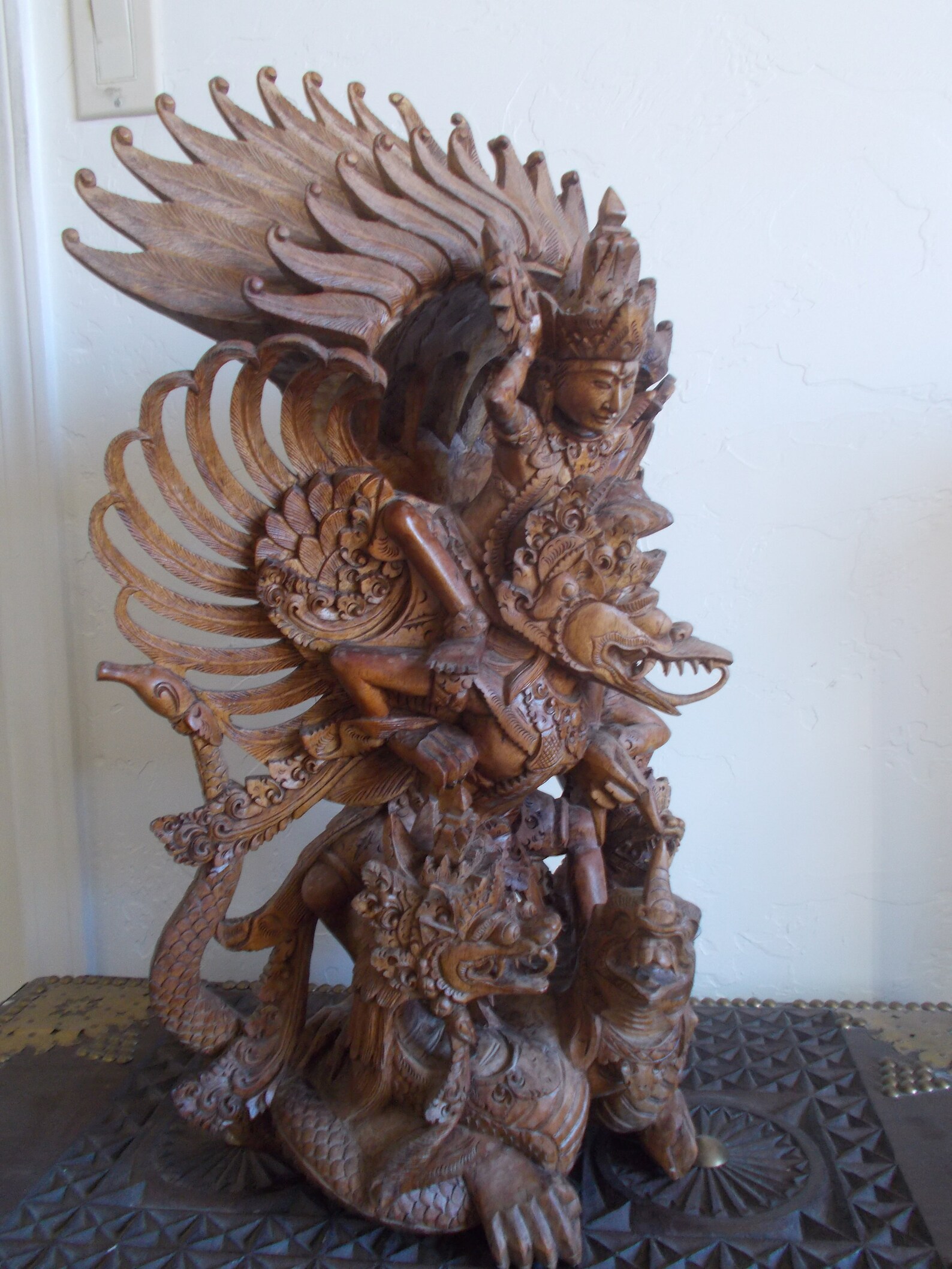 BALINESE Wood statue GARUDA WISNU Etsy