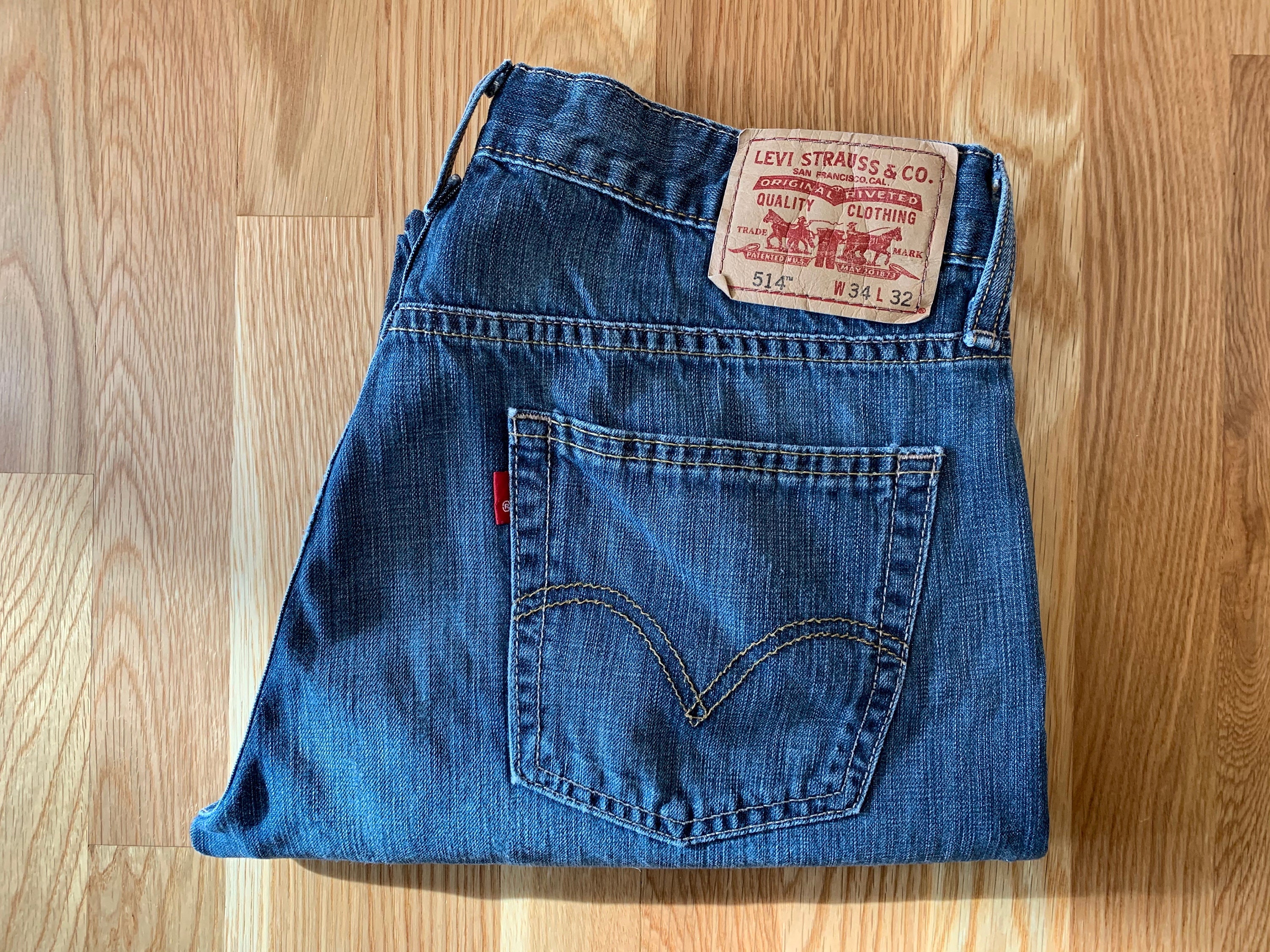 Levi's 514 30 Men's / Boyfriend Dark Wash Red | Etsy Singapore