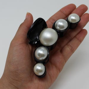 Large Pearl Hair Clip, French Barette, Minimalist Hair Claw, Statement Hair Claw, For All Hair Types, For Thick Hair, Everyday Clip