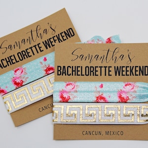 Bachelorette Weekend Hair Ties, Bachelorette Favors, Elastic Wrist Bands/Bracelets, Bachelorette Party Favors, Party Favors