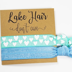 Lake Hair Don&#39;t Care Hair Ties, Elastic Hair Ties, Wristbands, Party Favors, Birthday Favors, Bachelorette Favors, Hair Tie Favors