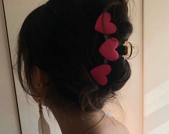 Heart Hair Claw Clip.Jaw Clip,Hair Clip,Hair Accessories,Anniversary Gift For Her,Wedding Gift.Valentines Day,For Girls,Womens.