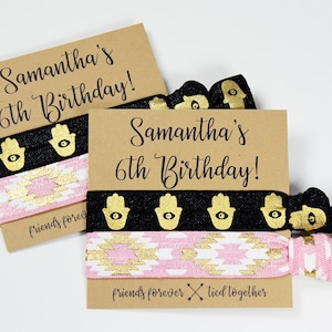 Birthday Hair Ties, Elastic Hair Ties, Elastic Wrist Bands/Bracelets, Party Favors, Birthday Party Favors, Hair Tie Favors