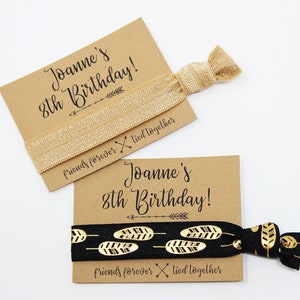 Birthday Hair Ties, Elastic Hair Ties, Elastic Wrist Bands/Bracelets, Party Favors, Birthday Party Favors, Hair Tie Favors