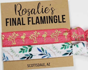 Lazos finales para el cabello Flamingle, favores de despedida de soltera, pulseras/pulseras elásticas, favores de despedida de soltera, favores de fiesta, favores de corbata para el cabello