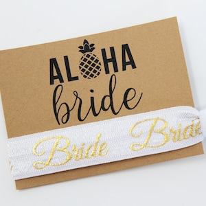 Aloha Bride Hair Ties, Elastic Hair Ties, Elastic Wrist Bands/Bracelets, Party Favors, Wedding Favors, Hair Tie Favors image 1