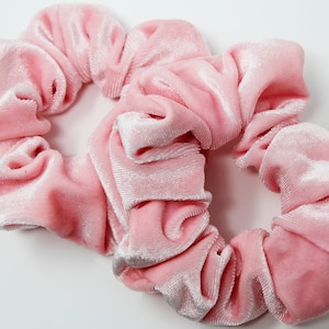 Light Pink Velvet Hair Scrunchie, Hair Tie, Gentle Hair Elastic, Hair Accessories and Handmade Favors or Gifts,Valentines One Hair Scrunchie