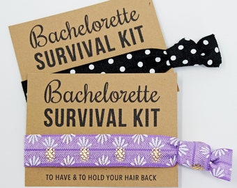 Bachelorette Survival Kit Hair Ties, Bachelorette Favors, Elastic Wrist Bands/Bracelets, Bachelorette Party Favors, Wedding Favors