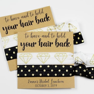 Bridal Luncheon Hair Ties, Elastic Hair Ties, Elastic Wrist Bands, Party Favors, Hair Tie Favors, Wedding Hair Ties, Wedding Favors