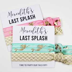Last Splash Hair Ties, Bachelorette Favors, Elastic Wrist Bands/Bracelets, Bachelorette Party Favors, Wedding Favors, Beach Party Favors