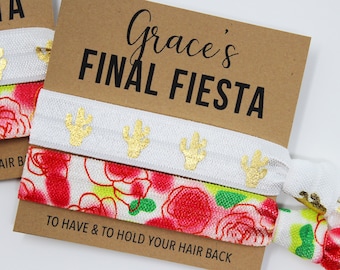 Final Fiesta Hair Ties, Bachelorette Favors, Elastic Wrist Bands/Bracelets, Bachelorette Party Favors, Wedding Favors, Beach Party Favors