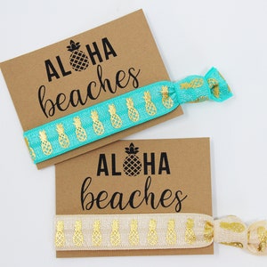 Aloha Beaches Hair Ties, Elastic Hair Ties, Elastic Wrist Bands/Bracelets, Party Favors, Wedding Favors, Hair Tie Favors image 1