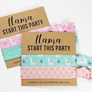 Llama Start This Party Hair Ties, Elastic Hair Ties, Elastic Wrist Bands, Birthday Party Favors, Bachelorette Favors, Hair Tie Favors