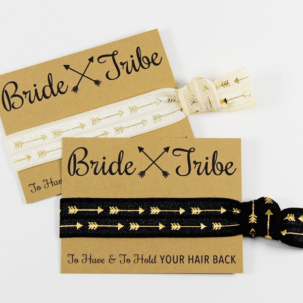 Bride Tribe Hair Ties, Elastic Hair Ties, Elastic Wrist Bands/Bracelets, Party Favors, Wedding Favors, Hair Tie Favors