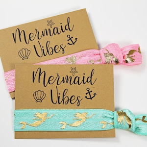 Mermaid Vibes Hair Ties, Elastic Hair Ties, Elastic Wrist Bands/Bracelets, Mermaid Party Favors, Bachelorette Favors, Hair Tie Favors