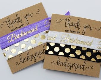 Bridesmaid Proposal Gift, Hair Ties, Elastic Hair Ties, Elastic Wrist Bands/Bracelets, Party Favors, Wedding Favors, Hair Tie Favors