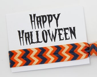 Happy Halloween Hair Tie, Hair Ties, Elastic Hair Ties, Elastic Wrist Bands, Elastic Bracelets, Halloween Party Favors