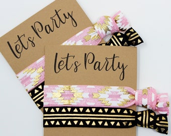 Let's Party Hair Ties, Elastic Hair Ties, Elastic Wrist Bands, Party Hair Ties, Hair Ties Favors, Birthday Favors, Bachelorette Favors