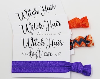 Witch Hair Don't Care Hair Tie, Halloween Hair Tie, Elastic Hair Ties, Elastic Wrist Bands, Elastic Bracelets, Halloween Party Favors