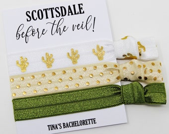 Scottsdale Before the Veil Hair Ties, Bachelorette Hair Ties, Bachelorette Party Favors, Elastic Hair Ties, Wrist Bands, Hair Tie Favors