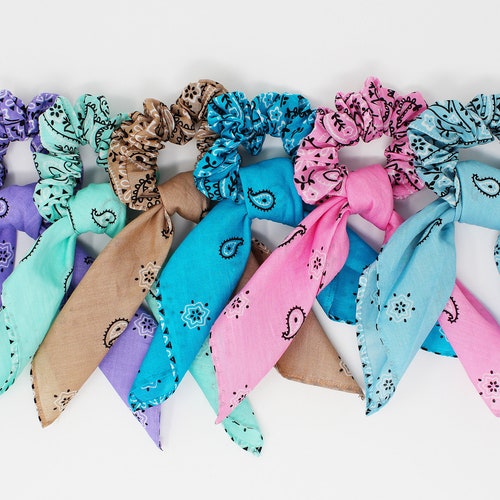 Bandana Print Hair Scrunchies for Kids Hair Ties Gentle Hair Etsy