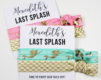 Last Splash Hair Ties, Bachelorette Favors, Elastic Wrist Bands/Bracelets, Bachelorette Party Favors, Wedding Favors, Beach Party Favors