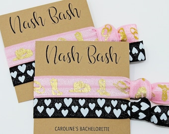 Nash Bash Hair Ties, Nashville Bachelorette Hair Ties, Bachelorette Party Favors, Elastic Hair Ties, Wrist Bands, Hair Tie Favors