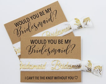 Bridesmaid Proposal Gift, Hair Ties, Elastic Hair Ties, Elastic Wrist Bands/Bracelets, Party Favors, Wedding Favors, Hair Tie Favors