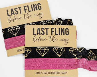Last Fling Before the Ring Hair Ties, Bachelorette Favors, Elastic Wrist Bands/Bracelets, Bachelorette Party Favors, Wedding Favors