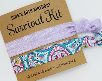 Birthday Survival Kit Hair Ties, Elastic Hair Ties, Elastic Wrist Bands/Bracelets, Party Favors, Birthday Party Favors, Hair Tie Favors