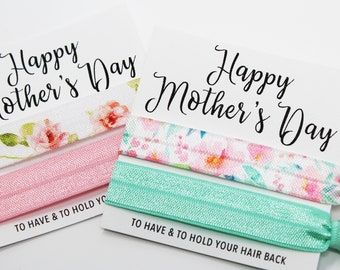 Happy Mother's Day Hair Ties, Elastic Hair Ties, Elastic Wrist Bands/Bracelets, Mother's Day Gift, Mother's Day Hair Ties