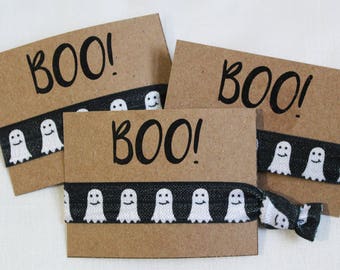 Boo Wrist Bands, Halloween Hair Ties, Elastic Wrist Bands/Bracelets, Halloween Party Favors, Trick or Treat Favors, Hair Tie Favors