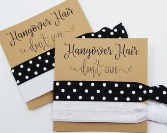 Hangover Hair Don't Care Hair Ties, Elastic Hair Ties, Elastic Wristbands, Party Favors, Bachelorette Favors, Hair Tie Favors