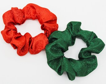 Christmas Hair Scrunchies, Holiday Scrunchies, Hair Scrunchy, Hair Tie, Red Scrunchie, Green Scrunchie, Holiday Gift, Christmas Gift Set