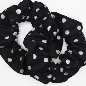 Polka Dot Hair Scrunchies, Hair Ties, Gentle Hair Elastic, Hair Accessories and Handmade Favors or Gifts.