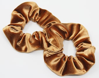 Copper Velvet Hair Scrunchie, Hair Tie, Gentle Hair Elastic, Hair Accessory, Handmade Favor/Gifts, One Hair Scrunchie