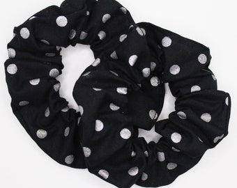 Polka Dot Hair Scrunchies, Hair Ties, Gentle Hair Elastic, Hair Accessories and Handmade Favors or Gifts.