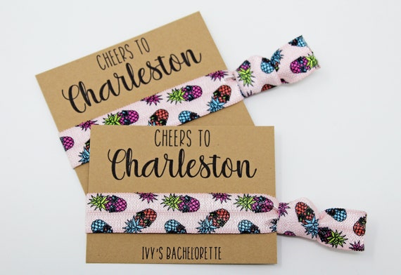 Cheers to Charleston Bachelorette Party Favors, Spiral Hair Ties -  PlumPolkaDot