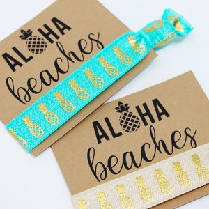 Aloha Beaches Hair Ties, Elastic Hair Ties, Elastic Wrist Bands/Bracelets, Party Favors, Wedding Favors, Hair Tie Favors image 7